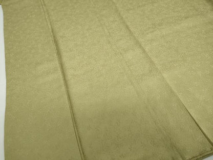 平和屋着物●上質な色無地　南天地紋　黄海松茶色　正絹　逸品　未使用　DABD9832ud