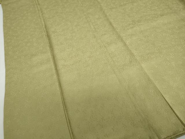 平和屋着物●上質な色無地　南天地紋　黄海松茶色　正絹　逸品　未使用　DABD9832ud