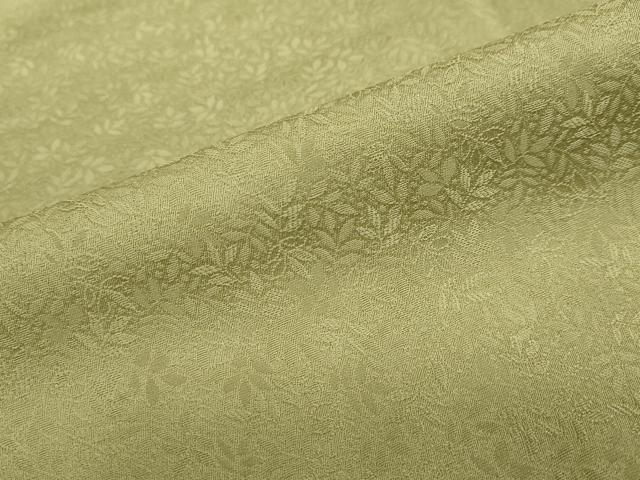 平和屋着物●上質な色無地　南天地紋　黄海松茶色　正絹　逸品　未使用　DABD9832ud