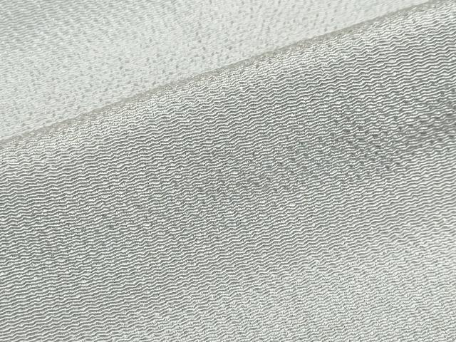 平和屋着物●加賀友禅の巨匠　初代　由水十久　色無地　銀鼠色　鬼しぼ縮緬　正絹　逸品　DABD9833ud