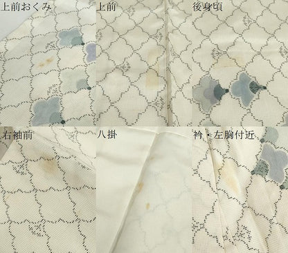 平和屋着物●本場大島紬　訪問着　白大島　扇面文　正絹　逸品　DABD9834ud