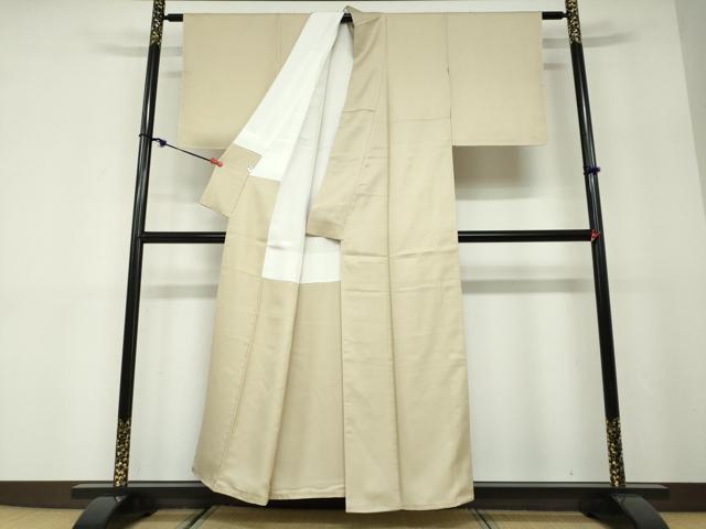 平和屋着物●本加賀友禅作家　由水煌人監修　色無地　干割れ地紋　木蘭色　正絹　逸品　DABD9839ud
