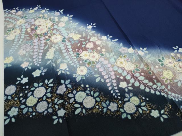 平和屋着物●越後十日町の一流染匠　桐屋・翠山工房　訪問着　絞り　辻が花　暈し染め　金彩　やまと誂製　正絹　逸品　DABD9841ud