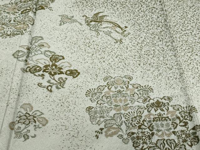 平和屋着物●手描き友禅　山下精悦　訪問着　お召地　花鳥文　正絹　逸品　DABD9842ud