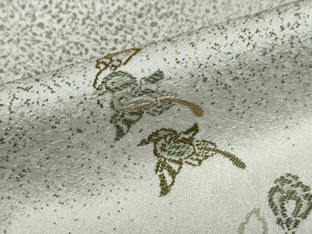 平和屋着物●手描き友禅　山下精悦　訪問着　お召地　花鳥文　正絹　逸品　DABD9842ud