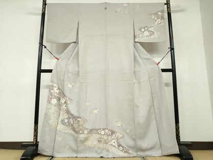 平和屋着物●訪問着　流水辻が花　金彩　正絹　逸品　DABD9847ud