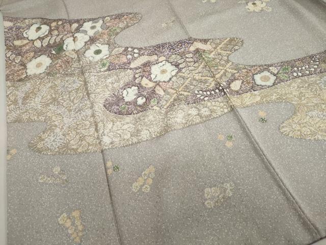 平和屋着物●訪問着　流水辻が花　金彩　正絹　逸品　DABD9847ud