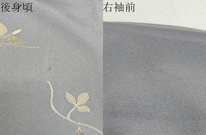 平和屋着物●訪問着　草花文　暈し染め　金銀彩　正絹　逸品　DABD9849ud