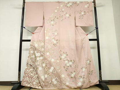 平和屋着物●訪問着　絞り　辻が花　金彩　正絹　逸品　DABD9852ud