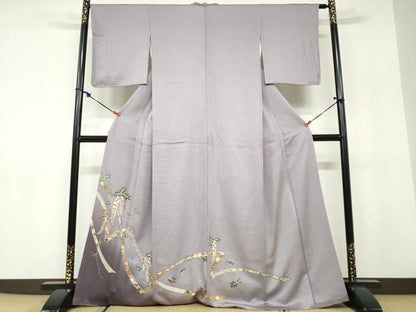 平和屋着物●豪華色留袖　熨斗草花文　暈し染め　金彩　正絹　逸品　DABD9854ud