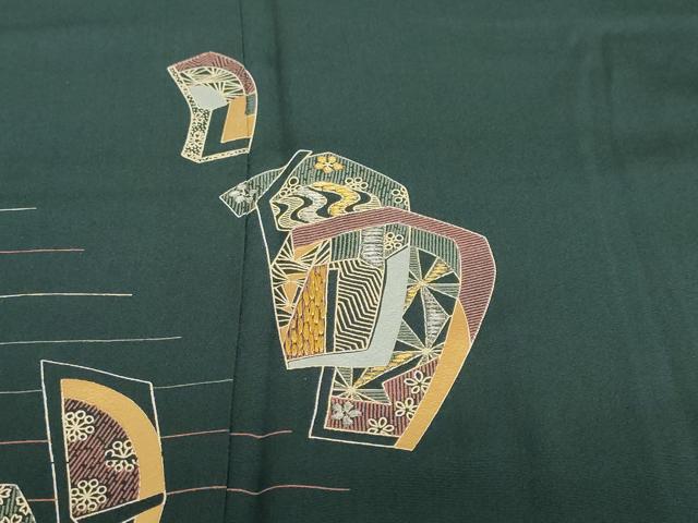 平和屋着物●訪問着　刺繍　抽象文様　金彩　正絹　逸品　DABD9856ud