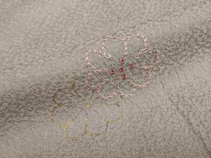 平和屋着物●上質な小紋　絞り　刺繍　舞花文　金彩　正絹　逸品　DABD9857ud