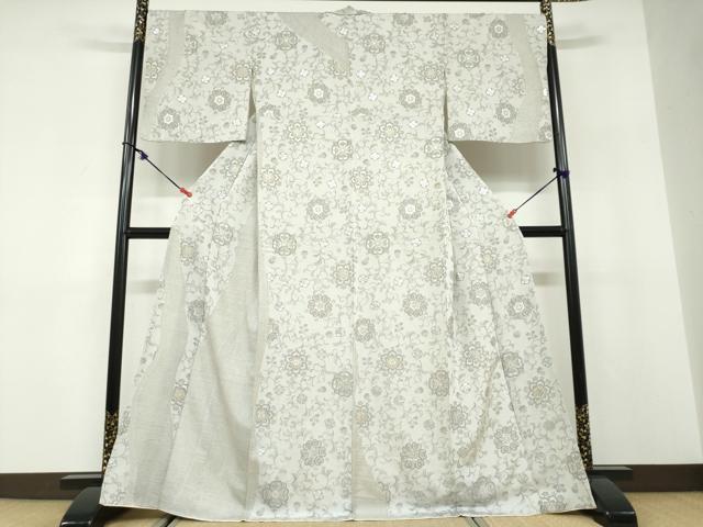 平和屋着物●最高級　中国三大刺繍　スワトウ刺繍　汕頭刺繍　総刺繍　訪問着　お召地　更紗花唐草文　金銀糸　正絹　逸品　DABD9861ud