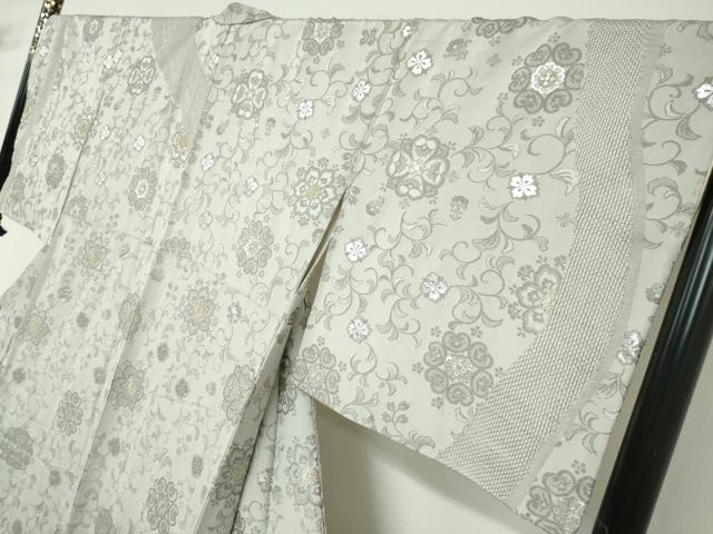 平和屋着物●最高級　中国三大刺繍　スワトウ刺繍　汕頭刺繍　総刺繍　訪問着　お召地　更紗花唐草文　金銀糸　正絹　逸品　DABD9861ud