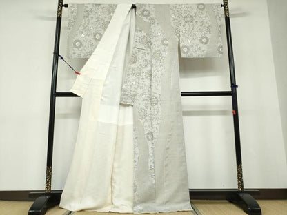 平和屋着物●最高級　中国三大刺繍　スワトウ刺繍　汕頭刺繍　総刺繍　訪問着　お召地　更紗花唐草文　金銀糸　正絹　逸品　DABD9861ud