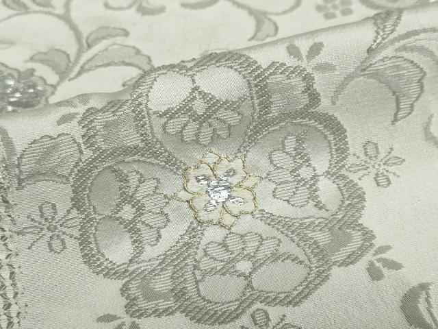 平和屋着物●最高級　中国三大刺繍　スワトウ刺繍　汕頭刺繍　総刺繍　訪問着　お召地　更紗花唐草文　金銀糸　正絹　逸品　DABD9861ud
