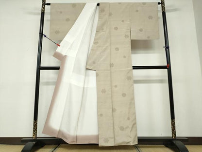 平和屋着物●結城紬　奥順　はたおり娘　100亀甲　飛び亀甲　百亀甲絣　証紙付き　正絹　逸品　DABD9867ud