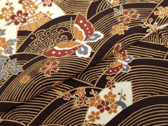 平和屋着物●訪問着　地紙花蝶文　金彩　正絹　逸品　DABD9869ud