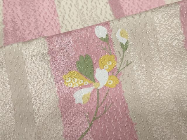 平和屋着物●長襦袢　無双仕立て　草花文　秋桜 コスモス　洗える着物　DABD9870ud