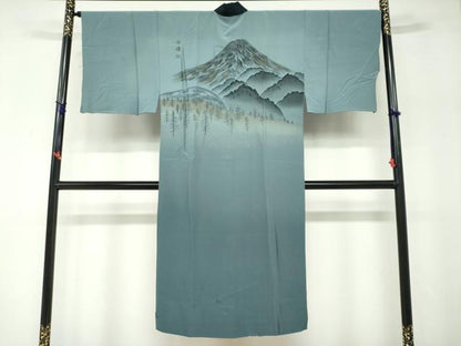 平和屋着物●男性　本場大島紬　アンサンブル　長羽織・長襦袢(袷)セット　100亀甲　総詰め　正絹　逸品　DABD9871ud