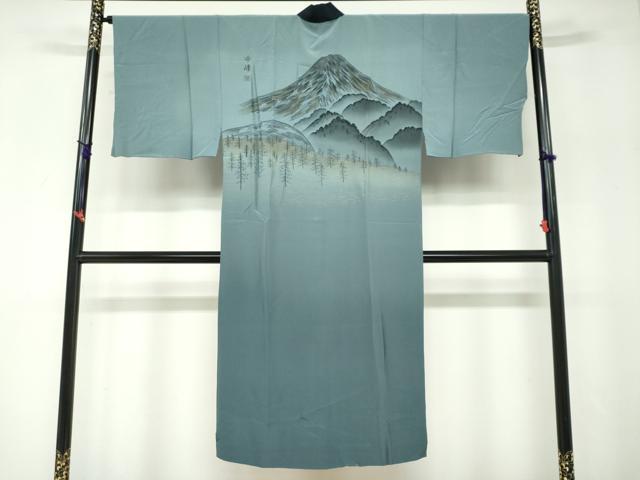 平和屋着物●男性　本場大島紬　アンサンブル　長羽織・長襦袢(袷)セット　100亀甲　総詰め　正絹　逸品　DABD9871ud