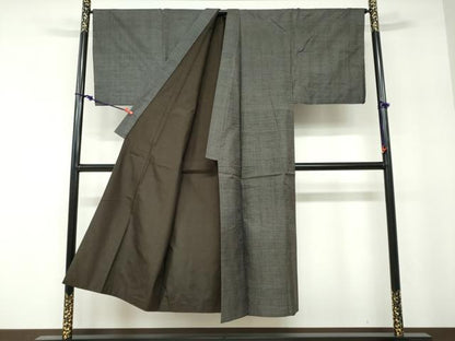 平和屋着物●男性　本場大島紬　アンサンブル　長襦袢(無双仕立て)セット　100亀甲　総詰め　正絹　逸品　DABD9872ud