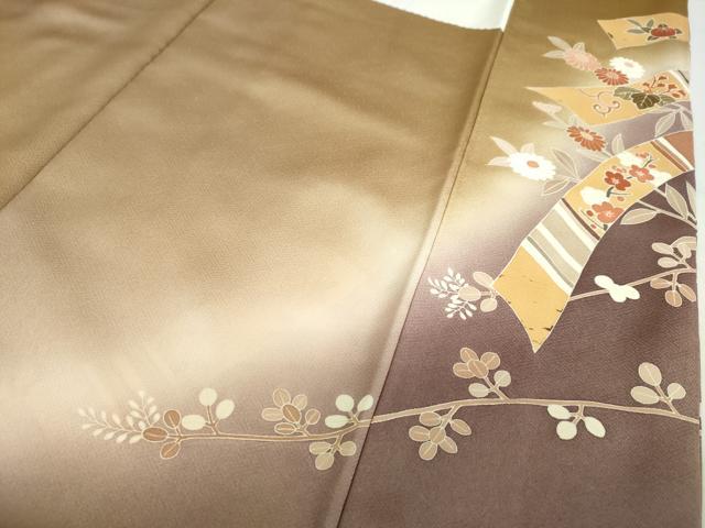 平和屋着物●豪華色留袖　駒刺繍　熨斗草花文　暈し染め　金彩　正絹　逸品　DABD9880ud