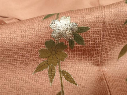 平和屋着物●訪問着　枝垂れ桜　暈し染め　金銀彩　正絹　逸品　DABD9882ud