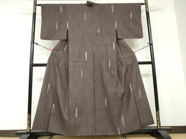 平和屋着物●上質な紬　変わり縞　正絹　逸品　DABD9884ud