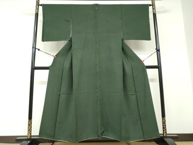 平和屋着物●上質な色無地　花尽くし地紋　虫襖色　正絹　逸品　DABD9889ud