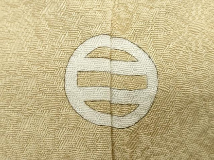 平和屋着物●上質な色無地　舞花地紋　飴色　正絹　逸品　DABD9891ud
