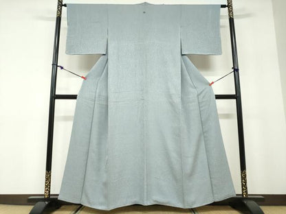 平和屋着物●上質な色無地　霞地紋　湊鼠色　ほていや扱い　正絹　逸品　DABD9893ud