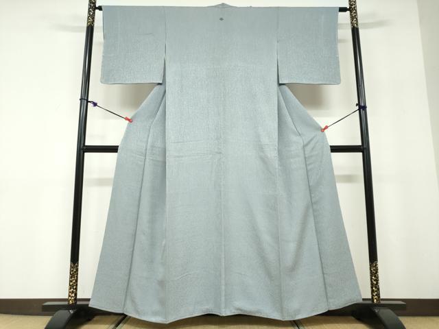 平和屋着物●上質な色無地　霞地紋　湊鼠色　ほていや扱い　正絹　逸品　DABD9893ud