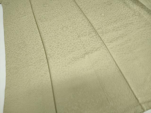 平和屋着物●上質な色無地　南天地紋　黄海松茶色　正絹　逸品　DABD9894ud