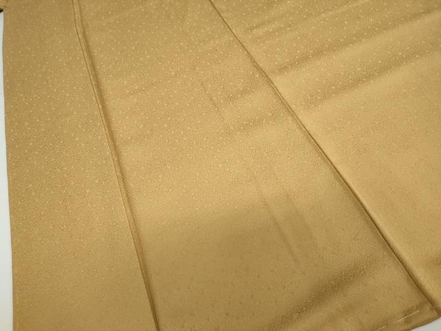 平和屋着物●上質な色無地　森輝雄　箔散らし地紋　黄唐茶色　正絹　逸品　未使用　DABD9899ud