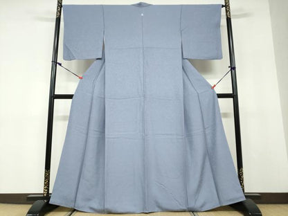 平和屋着物●上質な色無地　紋意匠　青藤色　正絹　逸品　DABD9900ud