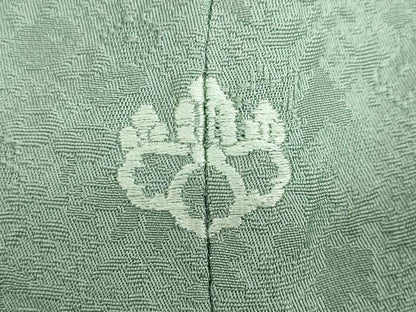 平和屋着物●上質な色無地　草花地紋　麹塵色　正絹　逸品　DABD9901ud