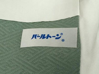 平和屋着物●上質な色無地　草花地紋　麹塵色　正絹　逸品　DABD9901ud