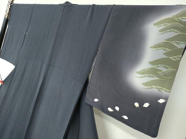 平和屋着物●訪問着　作家物　草花文　暈し染め　鬼しぼ縮緬　正絹　逸品　DABD9906ud