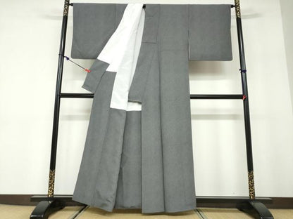 平和屋着物●江戸小紋　鮫小紋柄　黒地　正絹　逸品　DABD9913ud