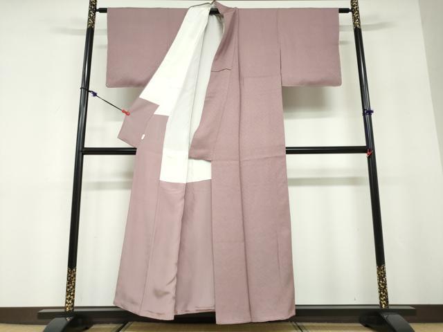 平和屋着物●京加賀友禅　百貫達雄監修　色無地　加賀の四季　紋意匠　薄葡萄色　反端付き　正絹　逸品　DABD9919ud