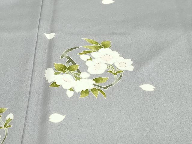 平和屋着物●訪問着　草花丸文　金彩　反端付き　正絹　逸品　DABD9920ud