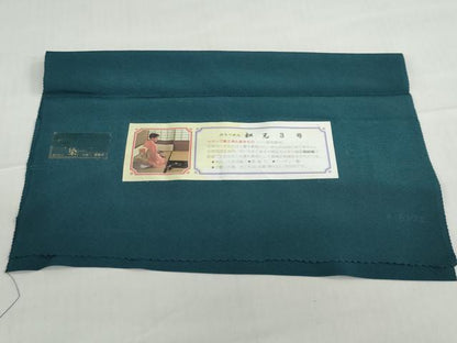 平和屋着物●上質な色無地　堅牢染　高麗納戸色　反端付き　正絹　逸品　DABD9922ud