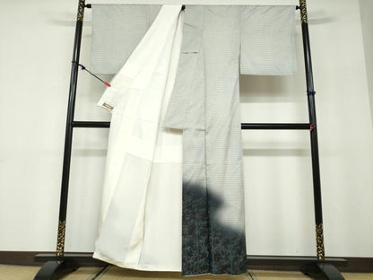 平和屋着物●本場染大島紬　訪問着　笹竹文　正絹　逸品　DABD9925ud