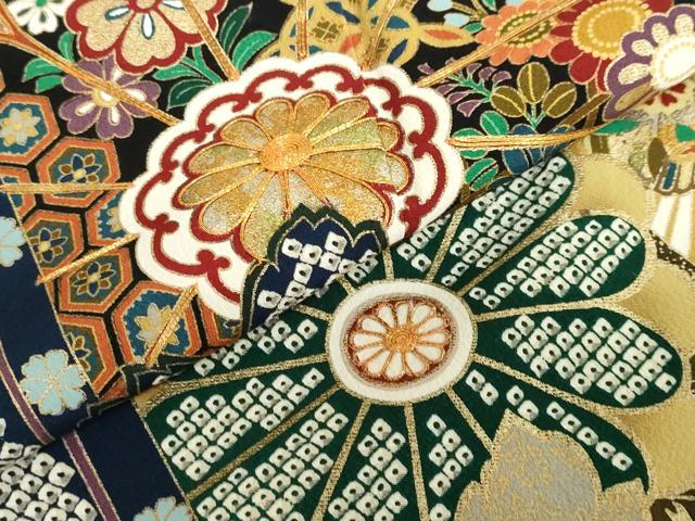 平和屋着物●女優・後藤久美子ブランド　振袖　駒刺繍　立波鳳凰草花文　暈し染め　金銀彩　正絹　逸品　DABD9927ud