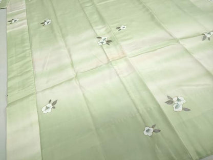平和屋着物●長襦袢　無双仕立て　舞花文　暈し染め　金彩　半衿刺繍　正絹　逸品　DABD9929ud