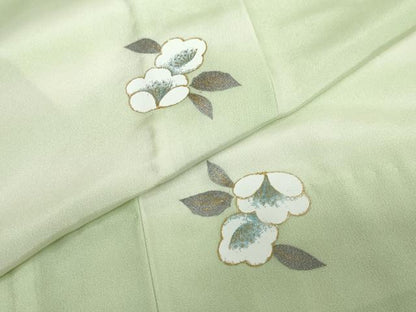 平和屋着物●長襦袢　無双仕立て　舞花文　暈し染め　金彩　半衿刺繍　正絹　逸品　DABD9929ud