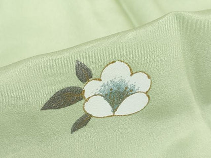 平和屋着物●長襦袢　無双仕立て　舞花文　暈し染め　金彩　半衿刺繍　正絹　逸品　DABD9929ud