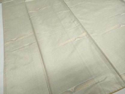 平和屋着物●本場大島紬　白大島　横段文　正絹　逸品　DABD9931ud