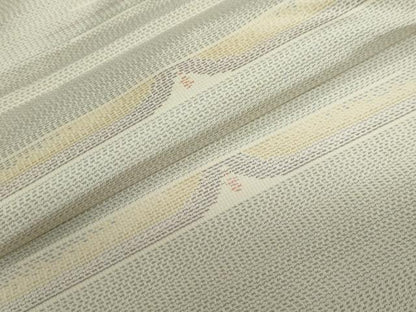 平和屋着物●本場大島紬　白大島　横段文　正絹　逸品　DABD9931ud
